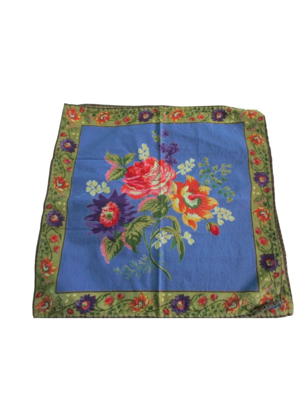 April Cornell Cottage Rose Floral Napkins Set Of 6 Blue Green Vintage Linens - Picture 10 of 12